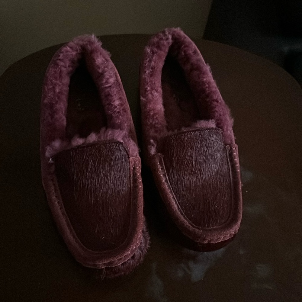 Burgundy UGG moccasins fairly new